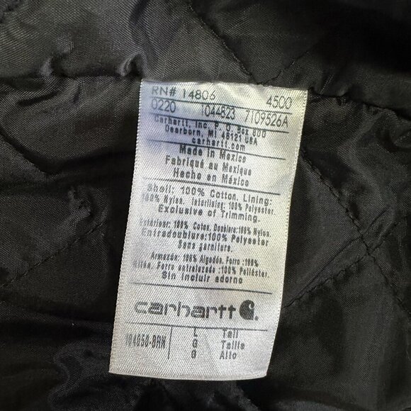 Carhartt Jacket Brown Size L Tall Made In Mexico 3M Hood Excellent Condition - Picture 6 of 8